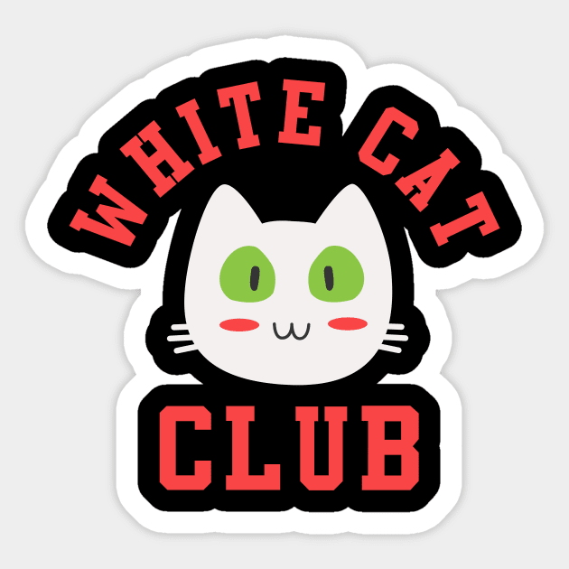 white kitty cat Sticker by teemarket